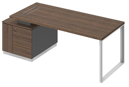 Стол руководителя на опорной тумбе левый БР 106L