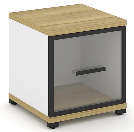 Шкаф одна узкая секция, 1 ниша (фасад стекло прозрачное в раме, 1 ниша) CN.STU-113 RP B/W