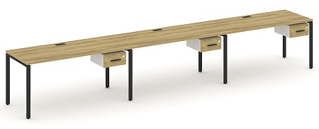 Рабочая станция односторонняя с подвесными тумбами на 3 места CN.ORS-132 B/W