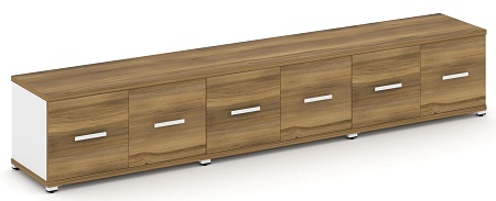 Шкаф три широкие секции, 1 ниша (6 фасадов ЛДСП, 1 ниша) CN.STS-133 B/W