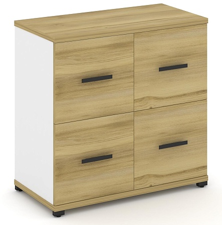 Шкаф две широкие секции, 2 ниши (2 фасада ЛДСП, 1 ниша + 2 фасада ЛДСП, 1 ниша) CN.STS-212 B/W