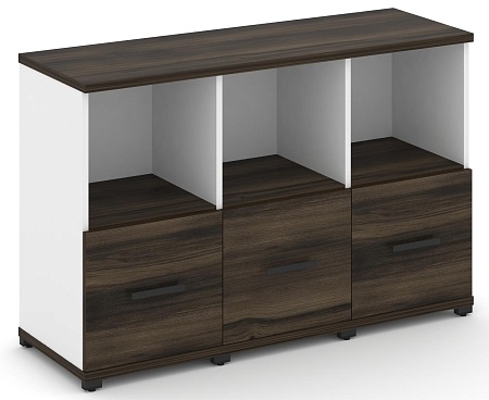 Шкаф три узкие секции, 2 ниши (3 фасада ЛДСП, 1 ниша) CN.STU-231 B/W