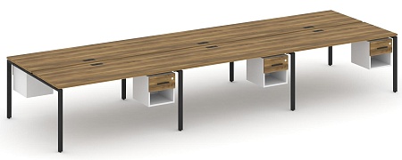 Рабочая станция двухсторонняя с подвесными тумбами на 6 мест CN.DRS-160 B/W