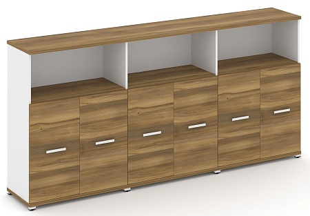 Шкаф три широкие секции, 3 ниши (6 фасадов ЛДСП, 2 ниши ) CN.STS-333 B/W