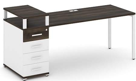 Стол рабочий с одной опорной тумбой CN.SP-412 B/W