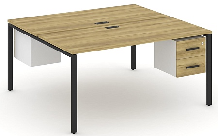 Рабочая станция двух сторонняя с подвесными тумбами на 2 места CN.DRS-116 B/W