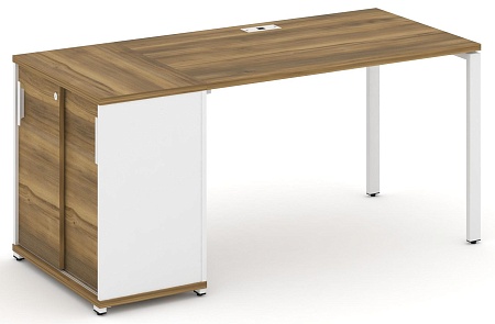 Стол рабочий с опорным шкафом купе CN.SP-234 B/W