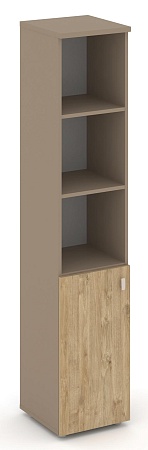 Шкаф высокий узкий левый (1 низкий фасад ЛДСП) ES.SU-1.1(L)