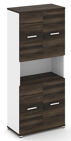 Шкаф одна широкая секция, 5 ниш (2 фасада ЛДСП накладных на 2 ниши + 2 фасада ЛДСП накладных на 2 ниши) CN.STS-513 B/W