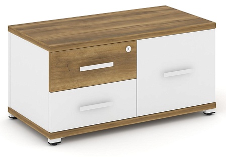 Тумба приставная широкая 2 ящика + 1 распашной фасад. CN.TSP-004 B/W