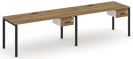 Рабочая станция односторонняя с подвесными тумбами на 2 места CN.ORS-112 B/W