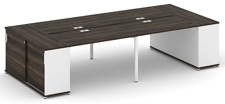 Рабочая станция с опорными шкафами купе CN.DRS-278 B/W