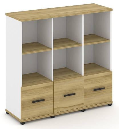 Шкаф три узкие секции, 3 ниши (3 фасада ЛДСП, 1 ниша) CN.STU-331 B/W