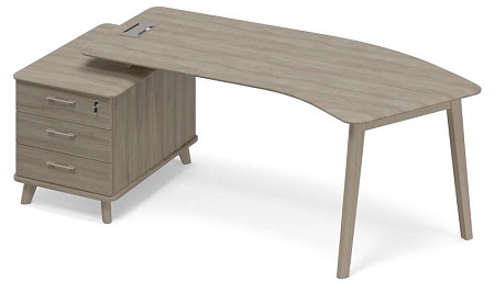 Стол эргономичный на тумбе малой левый (тип 5) WOOD ТМ В2 129
