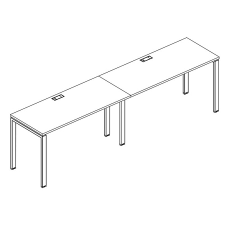 Рабочая станция на металлокаркасе UNO (2х120) А4 Б1 003-2 БП