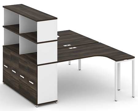 Рабочая станция с опорным стеллажом с надставкой высокой CN.DSA-221 B/W