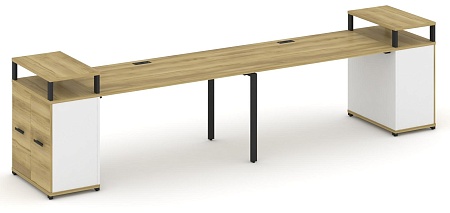 Рабочая станция с опорными распашными шкафами с верхними горизонтами CN.ORS-223 B/W