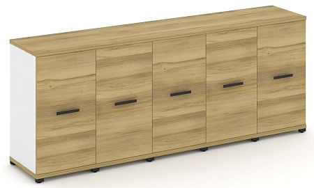 Шкаф пять узких секций, 2 ниши (5 фасадов ЛДСП в раме, 2 ниши) CN.STU-253 B/W