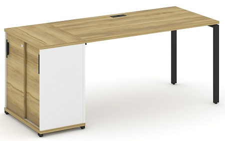 Стол рабочий с опорным шкафом купе CN.SP-235 B/W