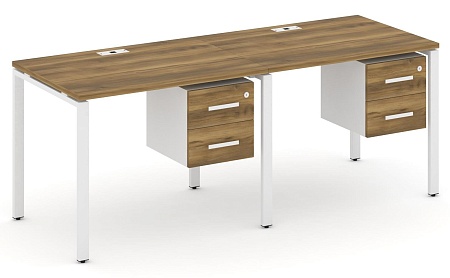 Рабочая станция односторонняя с подвесными тумбами на 2 места CN.ORS-113 B/W