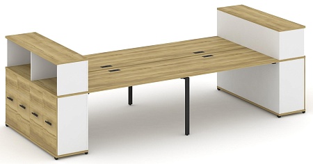 Рабочая станция с опорными распашными шкафоми с надставкой низкой CN.DRS-271 B/W