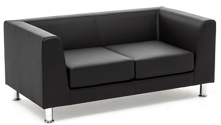 Диван 2м кож+кожзам, мет EVA 2 Dakota black Dollaro 501 black