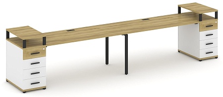 Рабочая станция на 2 места с двумя опорными тумбами CN.ORS-428 B/W