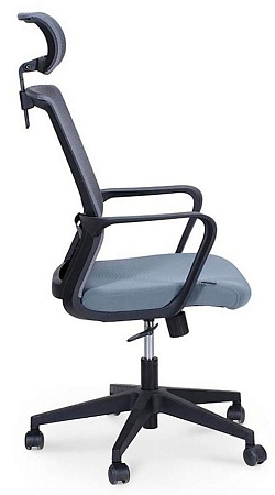 Кресло офисное Интер (спинка серая сетка / сидушка серая ткань) CH-180A-OA2016*АК30-64