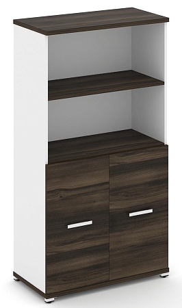 Шкаф две широкие секции, 4 ниши (2 фасада ЛДСП,  2 ниши) CN.STS-411 B/W