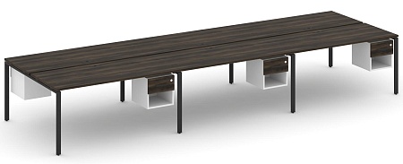 Рабочая станция двухсторонняя с подвесными тумбами на 6 мест CN.DRS-160 B/W