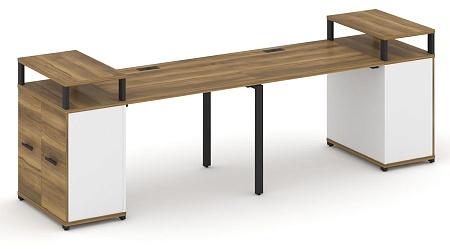 Рабочая станция с опорными распашными шкафами с верхними горизонтами CN.ORS-221 B/W