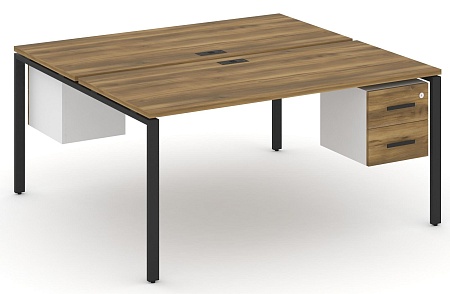 Рабочая станция двух сторонняя с подвесными тумбами на 2 места CN.DRS-116 B/W