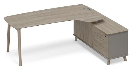 Стол эргономичный правый на опорной тумбе (тип 4) WOOD ТМ В2 124