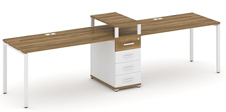 Рабочая станция на 2 места с одной опорной тумбой CN.ORS-419 B/W