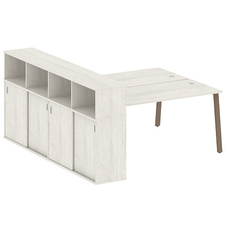 Рабочая станция на А-образном м/к с опорным шкафом-купе БА.РС-СШК-4.4