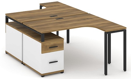 Рабочая станция с двойной опорной тумбой CN.DSA-303 B/W