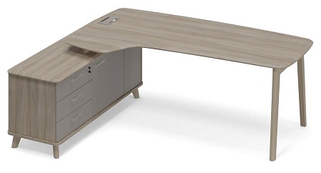 Стол эргономичный на опорной тумбе левый (тип 4) WOOD ТМ В2 123