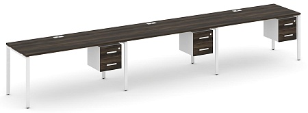 Рабочая станция односторонняя с подвесными тумбами на 3 места CN.ORS-136 B/W