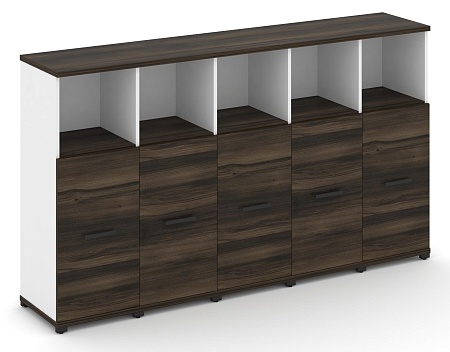 Шкаф пять узких секций, 3 ниши (5 фасадов ЛДСП, 2 ниши) CN.STU-353 B/W