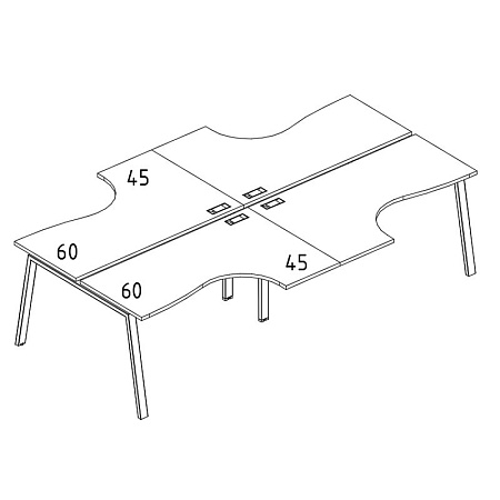 Рабочая станция со столами эргономичными  А4 Б3 181-2 БП