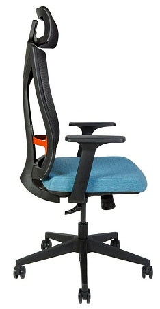 Кресло офисное Бостон (спинка черная сетка / сидушка синяя ткань) 8001A blue