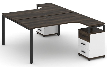 Рабочая станция с двумя опорными тумбами CN.DSA-306 B/W