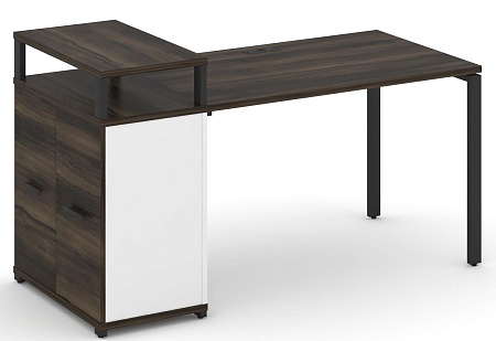 Стол рабочий с опорным распашным шкафом с верхним горизонтом CN.SP-222 B/W