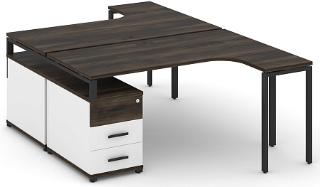 Рабочая станция с двойной опорной тумбой CN.DSA-302 B/W