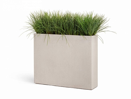 Кашпо TREEZ Effectory Beton Высокий Дивайдер Белый песок в-75, д-92, ш-25 см 1/1