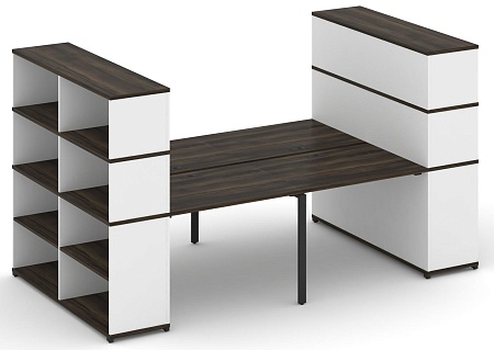 Рабочая станция с опорными стеллажами с надставкой высокой CN.DRS-257