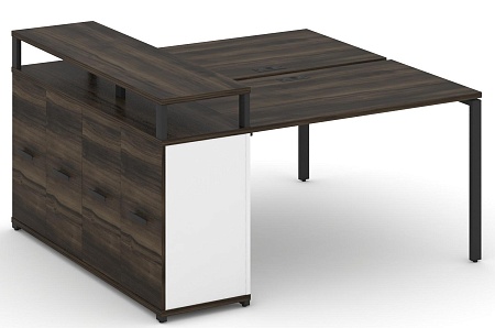 Рабочая станция с опорным распашным шкафом с верхним горизонтом CN.DRS-222 B/W