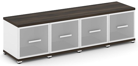 Шкаф пять узких секций, 1 ниша (4 фасада стекло белое матовое в раме, 1 ниша) CN.STU-143 RM B/W