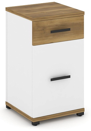 Тумба опорная/приставная 1 ящик + 1 распашной фасад. CN.TUO-005 B/W