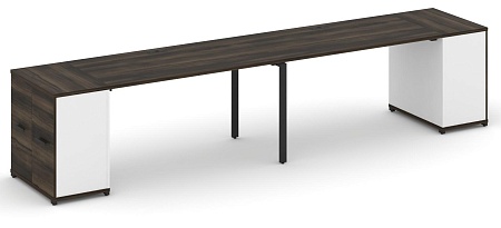 Рабочая станция с опорными распашными шкафами CN.ORS-219 B/W